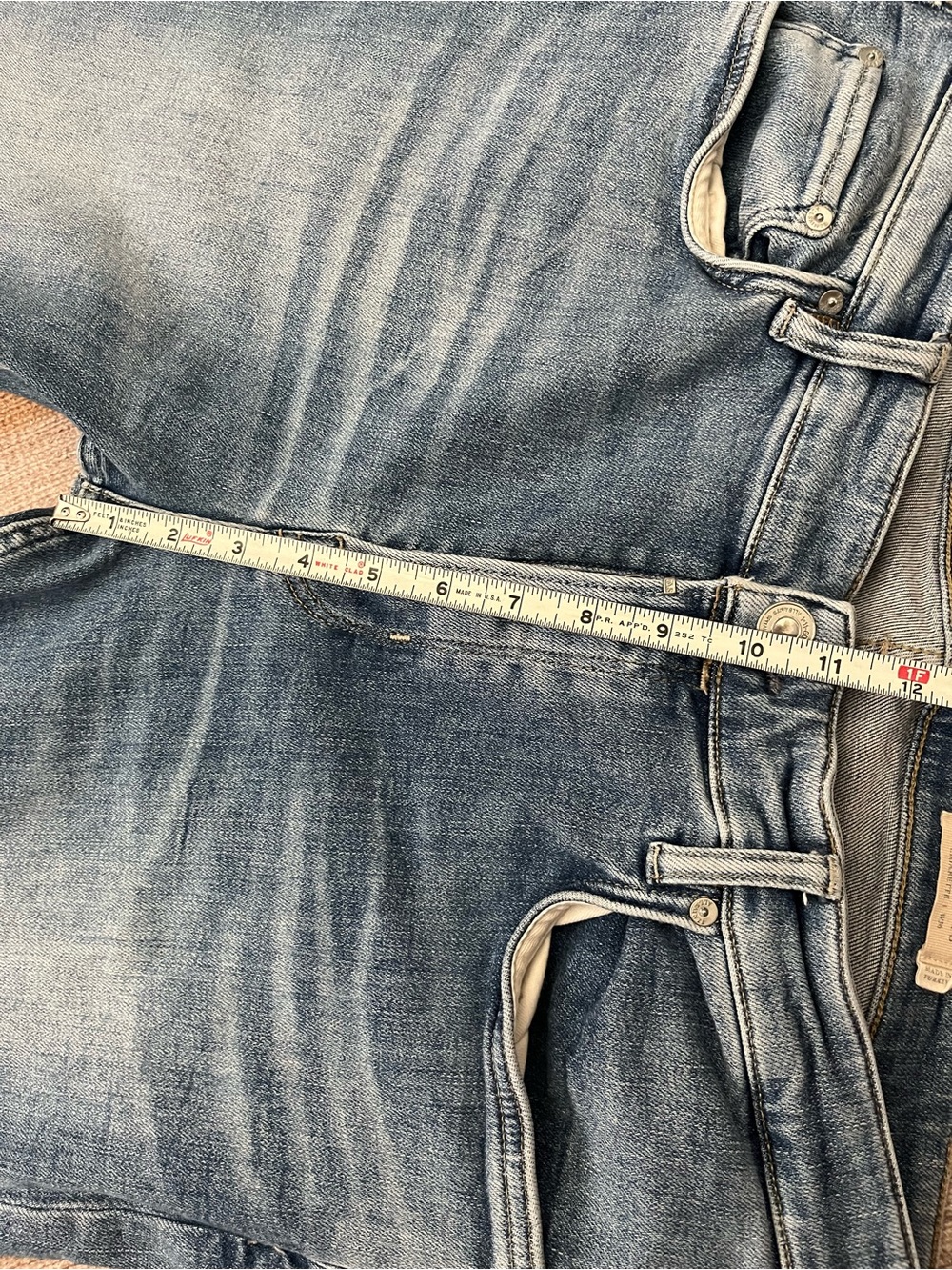AllSaints Cigarette Slim light wash blue Jeans men’s 36” Button fly - Picture 8 of 12